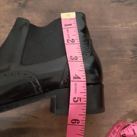 Carlo Pazolini Women's Size 7.5 (EU38) Black Patent Leather Wingtip Ankle Boots - Picture 13 of 15